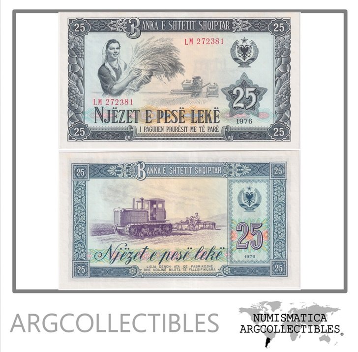 Albania Billete 25 Leke 1976 P-44 UNC