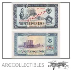 Albania Billete 25 Leke 1976 P-44 UNC (Specimen)
