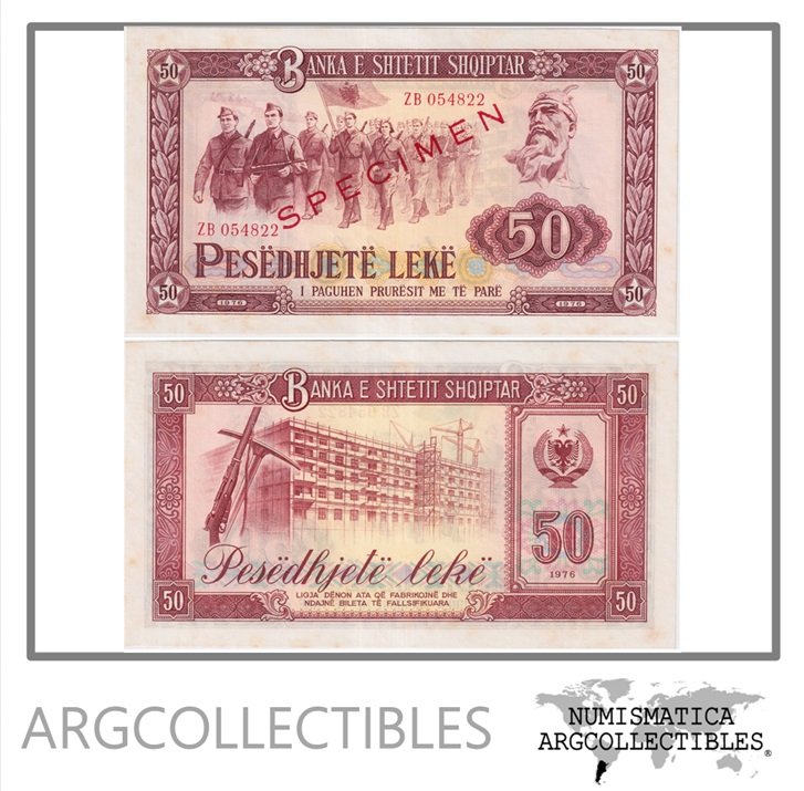 Albania Billete 50 Leke 1976 P-45 AU (Specimen)