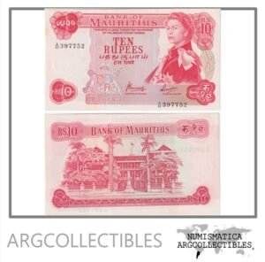 Mauricio Billete 10 Rupias 1967 P-31c AU (Recortado)