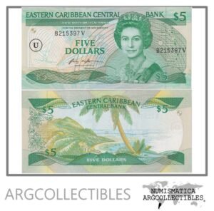 Antigua Billete 5 Dolares 1986 P-18u UNC