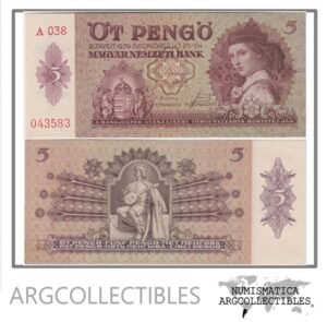 Hungria Billete 5 Pengo 1939 P-106 UNC