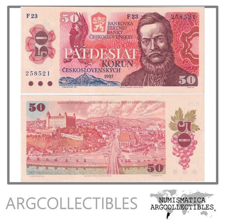 Checoslovaquia Billete 50 Korun 1987 P-96 UNC