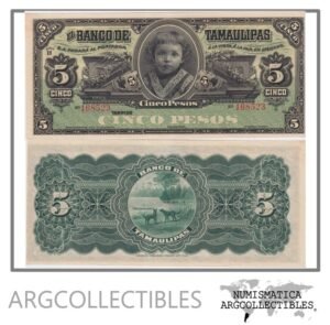 Mexico Billete 5 Pesos 1914 P-S-429r UNC (Banco Tamaulipas)