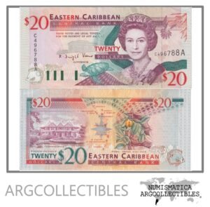 Antigua (Caribe del Este) Billete 20 Dolares 1994 P-33a XF+