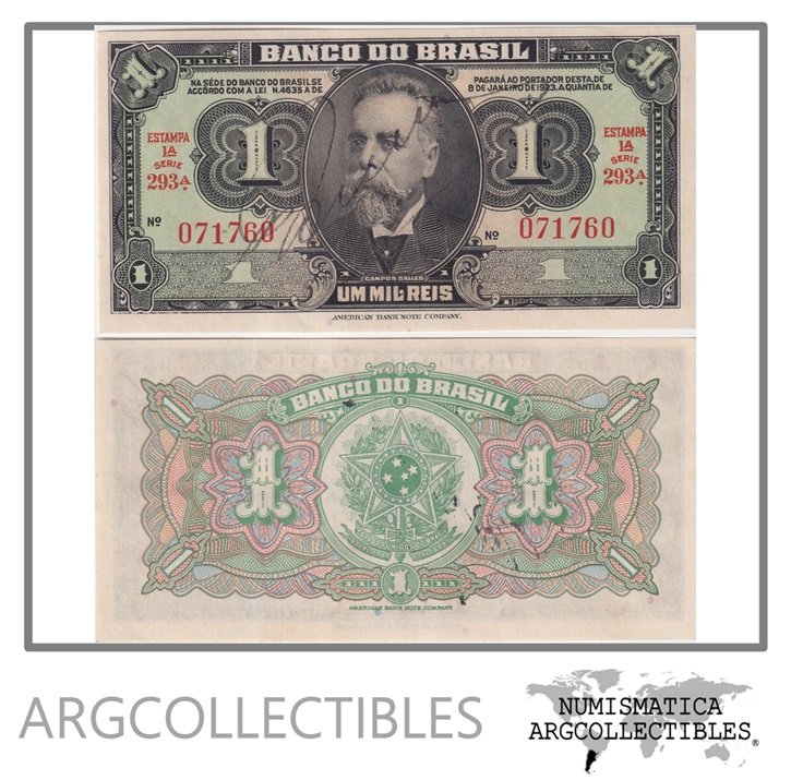 Brasil Billete 1.000 Reis 1944 P-131/C-001 UNC