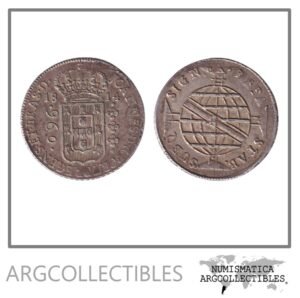 Brasil Moneda 960 Reis 1814 B Plata 896 KM-307.1 Sobre Potosi 8 Reales Carlos IIII