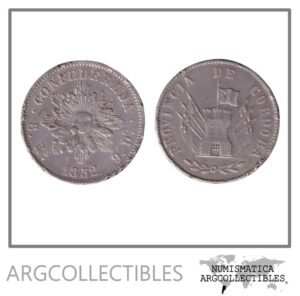 Argentina Cordoba Moneda 8 Reales 1852 Plata 750 KM-32/CJ-63 F+