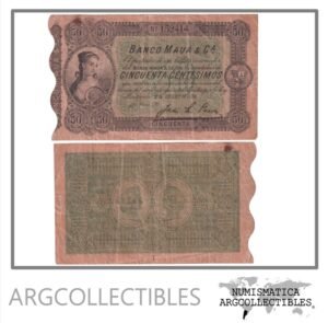 Uruguay Billete 50 Centesimos 1876 P-S-312 VF (Banco Maua)