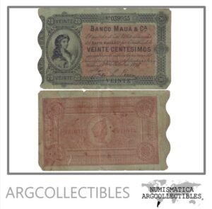 Uruguay Billete 20 Centesimos 1875 P-S-301 VF (Banco Maua)