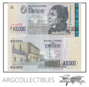Uruguay Billete 2.000 Pesos 2003 P-92 UNC (Serie A) (Numero Bajo)