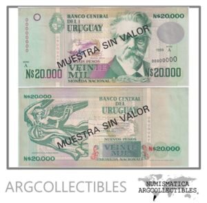 Uruguay Billete 20.000 Nuevos Pesos 1989 P-69as AU (Specimen)