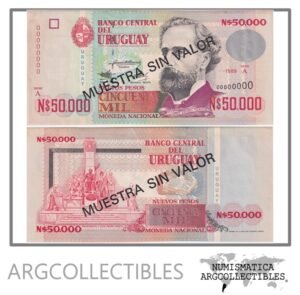 Uruguay Billete 50.000 Nuevos Pesos 1989 P-70as AU (Specimen)