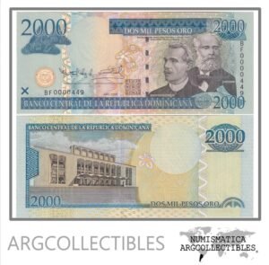 Republica Dominicana Billete 2.000 Pesos 2009 P-181b UNC (Numero Bajo)