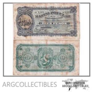 Uruguay Billete 10 Pesos 1888 P-S-395 VF (Banco Popular)