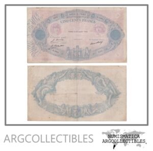 Francia Billete 500 Francos 1928 P-66k VF (PIN HOLES)