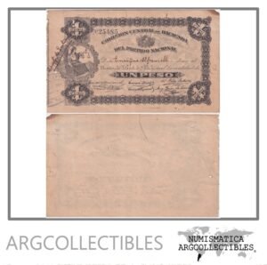 Uruguay Billete 1 Peso 1916 Bono Comision de Hacienda VF (ROTO) Partido Nacional