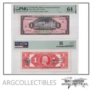 El Salvador Billete 1 Colon 1964 P-105a UNC (Certificado)