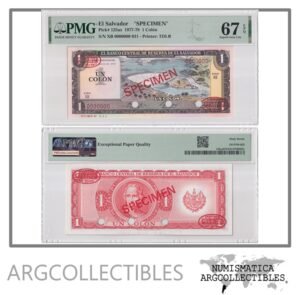 El Salvador Billete 1 Colon 1978 P-125as UNC (Certificado)