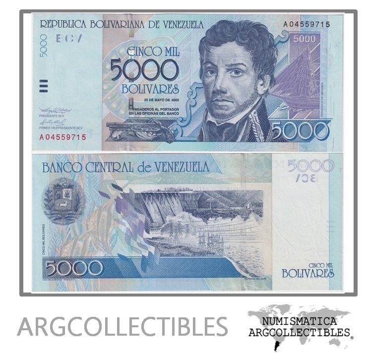 Venezuela Billete 5.000 Bolívares 2000 P-84 UNC