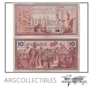 Indochina Francesa Billete 10 Centavos 1939 P-85 VF-