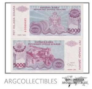 Croacia Billete 5.000 Kuna 1993 P-R20 UNC