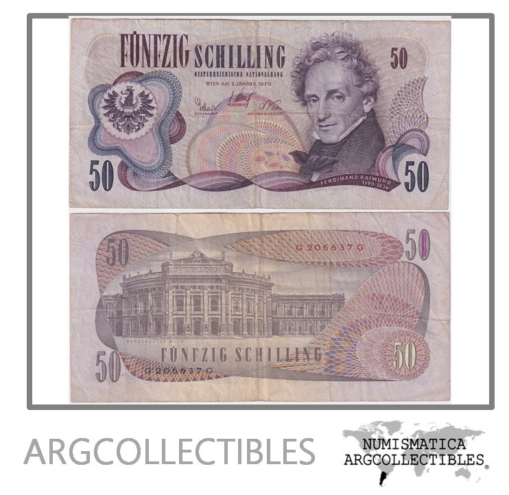 Austria Billete 50 Shilling 1970 P-143 VF