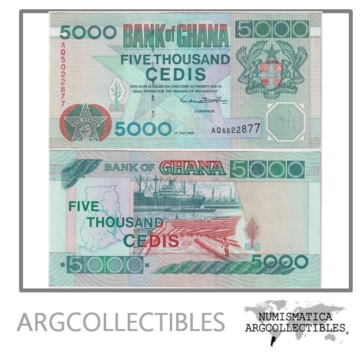 Ghana Billete 5.000 Cedis 1999 P-34d AU
