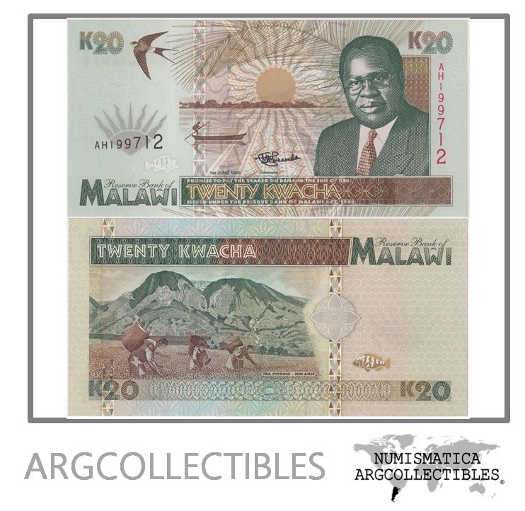 Malawi Billete 20 Kwacha 1995 P-32 UNC