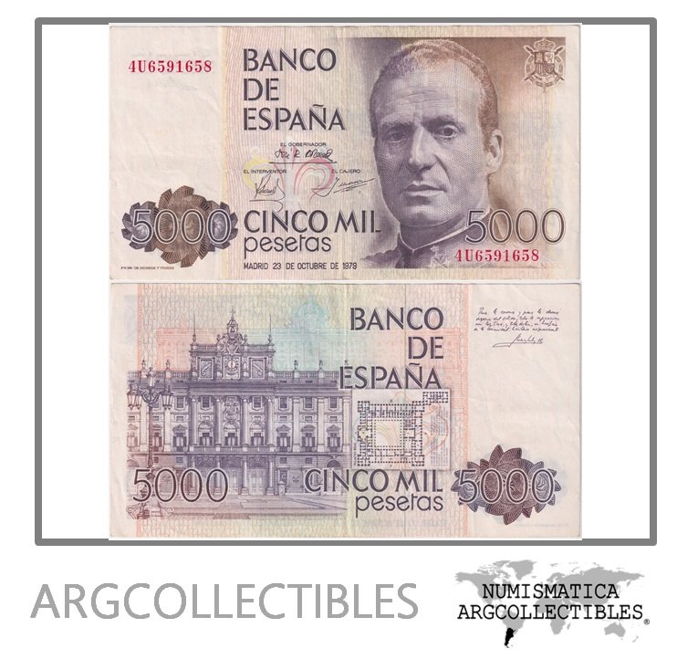 España Billete 5.000 Pesetas 1979 P-160 XF