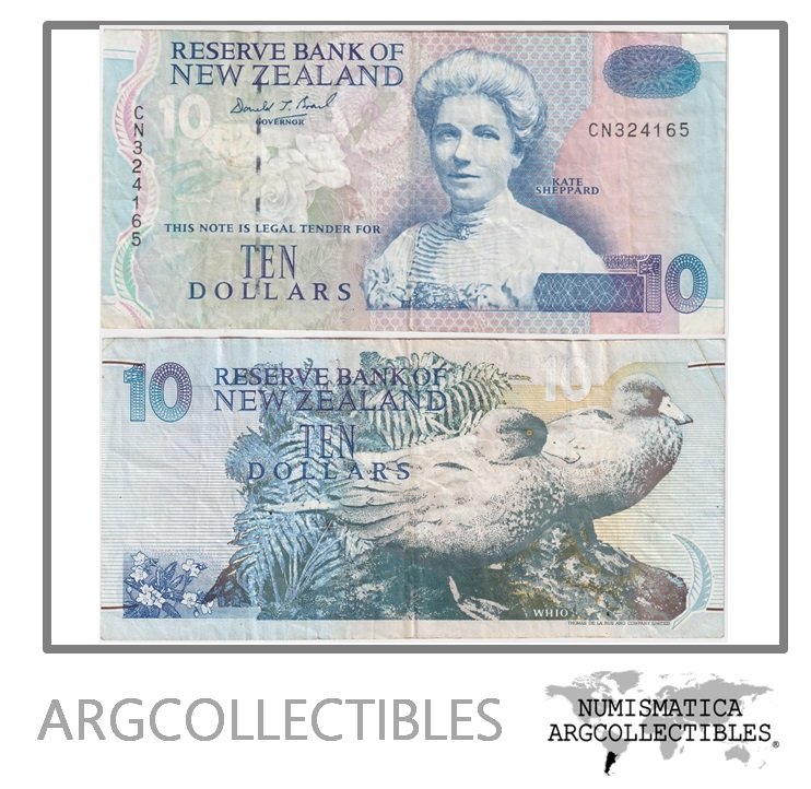 Nueva Zelanda Billete 10 Dolares 1994 P-182 VF
