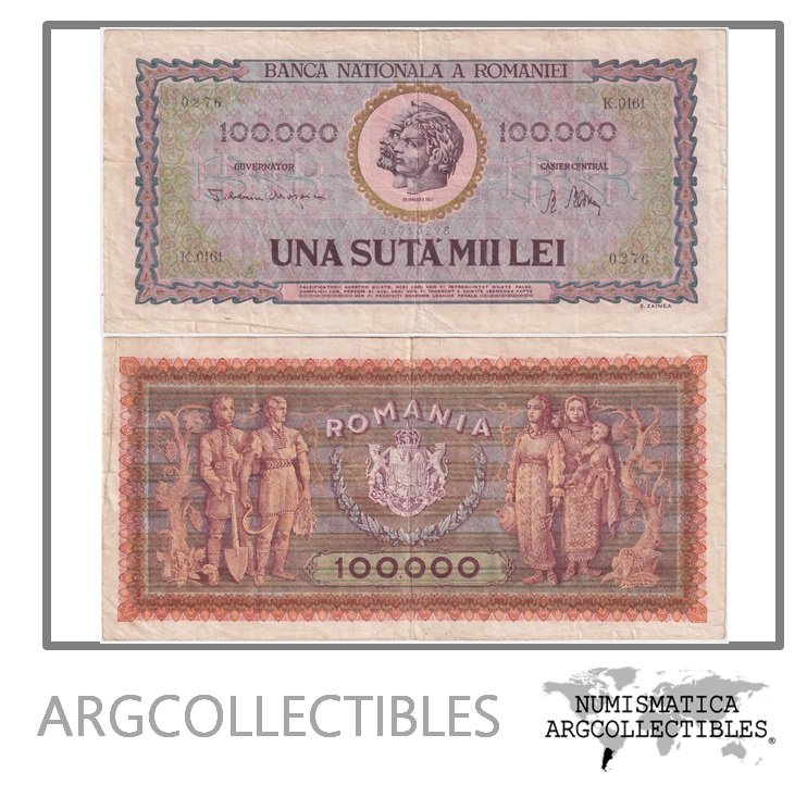 Rumania Billete 100.000 Lei 1947 P-59 VF