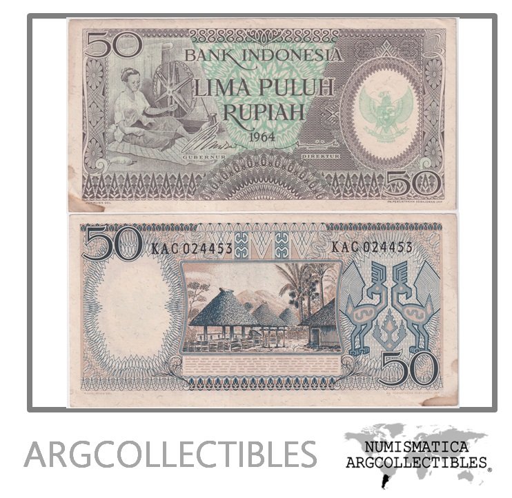 Indonesia Billete 50 Rupias 1964 P-96 XF