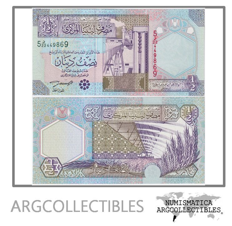 Libia Billete 1/2 Dinar 2002 P-63 UNC