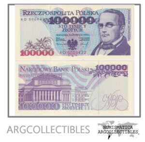 Polonia Billete 100.000 Zlotych 1990 P-160 UNC