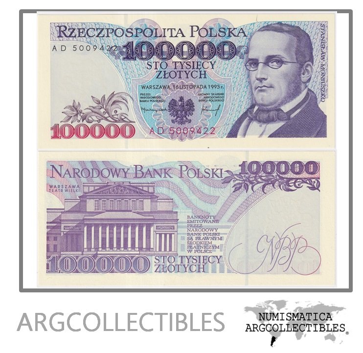 Polonia Billete 100.000 Zlotych 1990 P-160 UNC