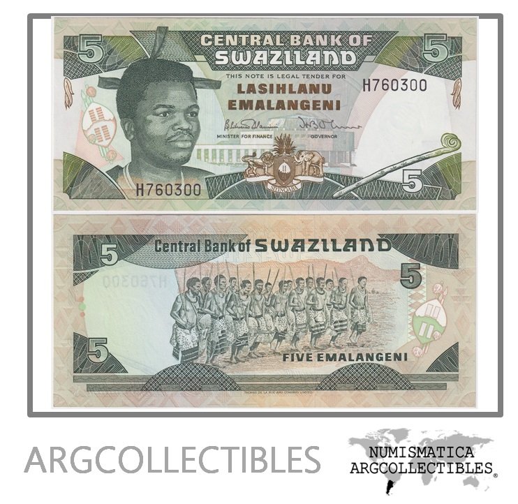 Swaziland Billete 5 Emalangeni 1992 P-19a UNC