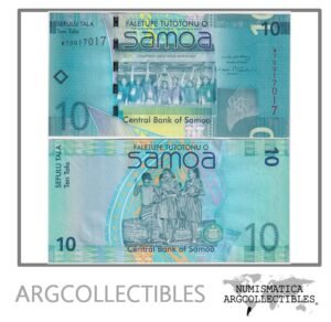 Samoa Billete 10 Tala 2008 P-39a UNC (Campeon Rugby)