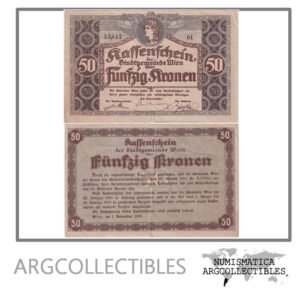 Austria Billete 50 Kronen 1918 Notgeld Viena VF+