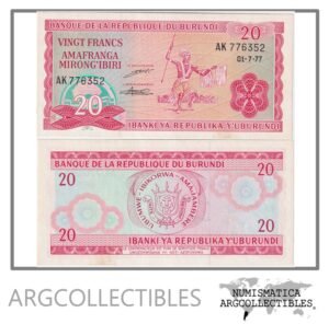 Burundi Billete 20 Francos 1977 P-27a AU