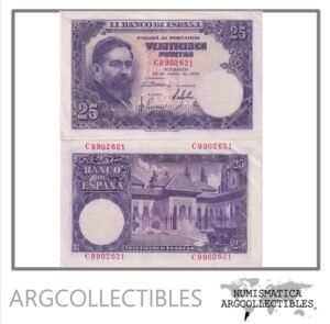 España Billete 25 Pesetas 1954 P-147 AU