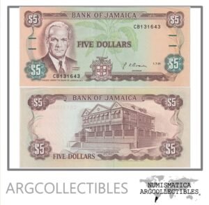 Jamaica Billete 5 Dolares 1991 P-70d UNC