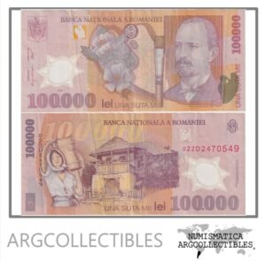 Rumania Billete 100.000 lei 2001 P-114 VF (Polimero)