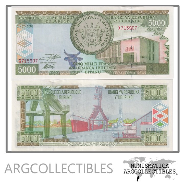 Burundi Billete 5.000 Francos 2003 P-42b UNC
