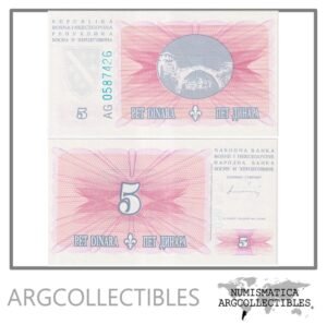 Bosnia y Herzegovina Billete 5 Dinara 1994 P-40 UNC