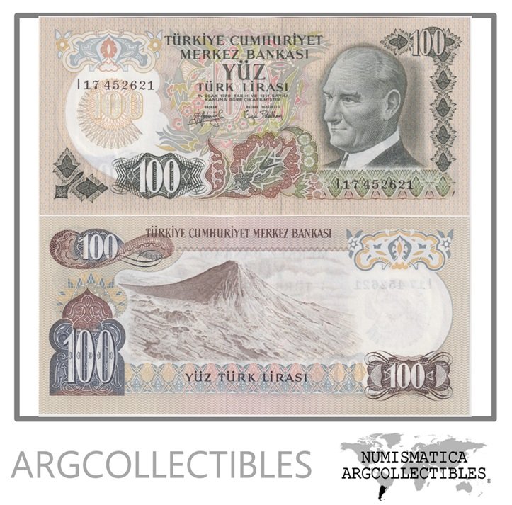 Turquia Billete 100 Liras 1970 P-189b UNC