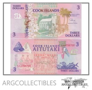 Islas Cook Billete 3 Dolares 1992 P-7 UNC