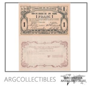Belgica Billete 1 Franco 1915 Notgeld Commune de Bilstain UNC