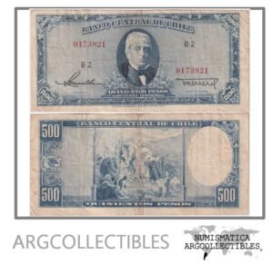 Chile Billete 500 Pesos 1947 P-115/92.3 VF (Maschke/Herrera)