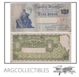 Argentina Billete 10 Pesos 1935 P-245c/BOT-1636 VF- (Serie C)
